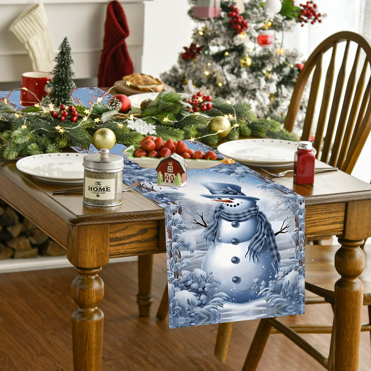 Wholesale Winter Christmas Snowman Restaurant Tablecloth Decoration